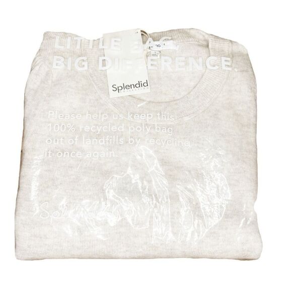 Splendid Rosalla Crewneck Sweater in Heather Oatmeal - Picture 8 of 8